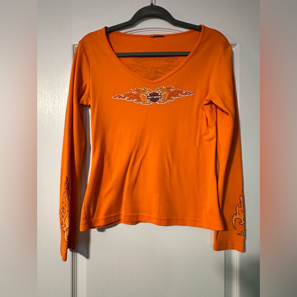 2006 Harley Davidson Flames  Peoria , IL Womens M Long sleeve top